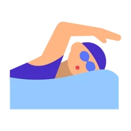 Woman Swimming: Medium-Light Skin Tone — Toss Face