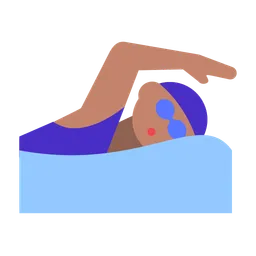 Woman Swimming: Medium Skin Tone — Toss Face
