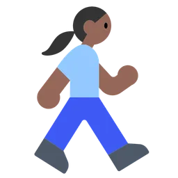 Woman Walking: Medium-Dark Skin Tone — Toss Face
