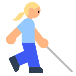 Woman with White Cane: Medium-Light Skin Tone — Toss Face