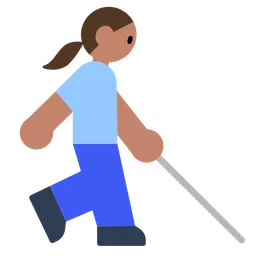 Woman with White Cane: Medium Skin Tone — Toss Face