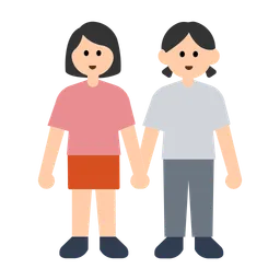 Women Holding Hands: Light Skin Tone — Toss Face