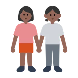 Women Holding Hands: Medium-Dark Skin Tone — Toss Face