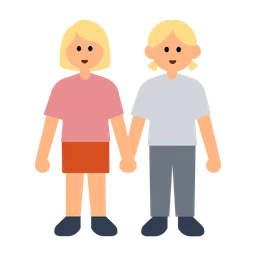 Women Holding Hands: Medium-Light Skin Tone — Toss Face