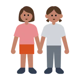 Women Holding Hands: Medium Skin Tone — Toss Face