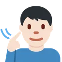 청각 장애가 있는 남성: 밝은 피부 톤