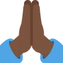 접힌 손: 어두운 피부 톤
