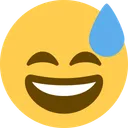땀을 흘리며 웃는 얼굴