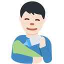 아기에게 젖을 먹이는 남자: 밝은 피부 톤