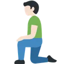 무릎 꿇은 남자: 밝은 피부 톤