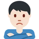 삐죽거리는 남자: 밝은 피부 톤