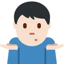 어깨를 으쓱하는 남자: 밝은 피부 톤