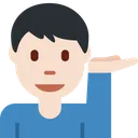 손을 내미는 남자: 밝은 피부 톤