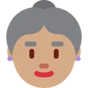 나이든 여성: 중간 피부 톤