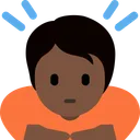 절하는 사람: 어두운 피부 톤