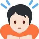 절하는 사람: 밝은 피부 톤