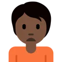 얼굴을 찡그리는 사람: 어두운 피부 톤