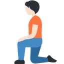 무릎 꿇은 사람: 밝은 피부 톤