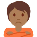 삐죽거리는 사람: 중간 정도의 어두운 피부 톤