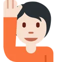 손을 드는 사람: 밝은 피부 톤