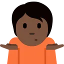 어깨를 으쓱하는 사람: 어두운 피부 톤