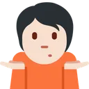 어깨를 으쓱하는 사람: 밝은 피부 톤