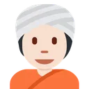 터번을 착용한 사람: 밝은 피부 톤