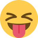 혀로 얼굴을 찡그리는 얼굴