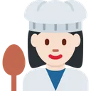 여성 요리사: 밝은 피부 톤