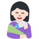 아기에게 젖을 먹이는 여성: 밝은 피부 톤