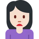 찡그리는 여성: 밝은 피부 톤