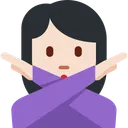 아니오 제스처를 취하는 여성: 밝은 피부 톤