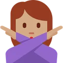 아니오 제스처를 취하는 여성: 중간 피부 톤