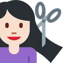 머리를 자르는 여성: 밝은 피부 톤