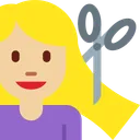 머리를 자르는 여성: 중간 정도의 밝은 피부 톤