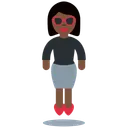 Woman in Suit Levitating: Dark Skin Tone
