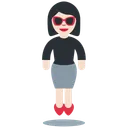 Woman in Suit Levitating: Light Skin Tone