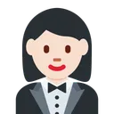 턱시도를 입은 여성: 밝은 피부 톤