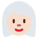 여성: 밝은 피부 톤, 흰 머리