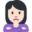 삐죽거리는 여성: 밝은 피부 톤