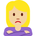 삐죽거리는 여성: 중간 정도의 밝은 피부 톤