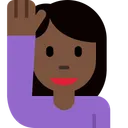 손을 들어 올리는 여성: 어두운 피부 톤