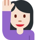 손을 들어 올리는 여성: 밝은 피부 톤