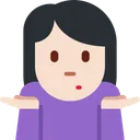 어깨를 으쓱하는 여성: 밝은 피부 톤