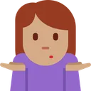 어깨를 으쓱하는 여성: 중간 피부 톤