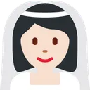 베일을 쓴 여성: 밝은 피부 톤