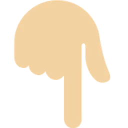 Backhand Index Pointing Down: Medium-Light Skin Tone — Twitter