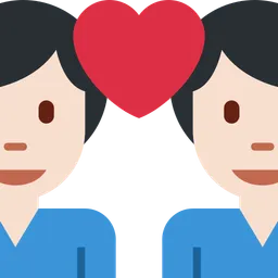 Couple with Heart: Man, Man, Light Skin Tone — Twitter