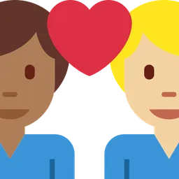 Couple with Heart: Man, Man, Medium-Dark Skin Tone, Medium-Light Skin Tone — Twitter