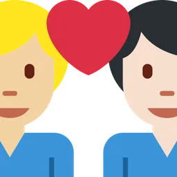 Couple with Heart: Man, Man, Medium-Light Skin Tone, Light Skin Tone — Twitter